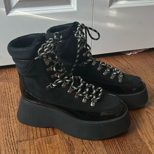 Circus NY Gail Boots Sam Edelman Black Chucky Moto Boots Size 9.5M New